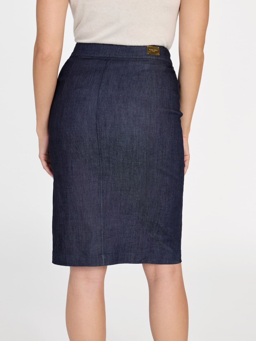 Denim Midi Pencil Skirt