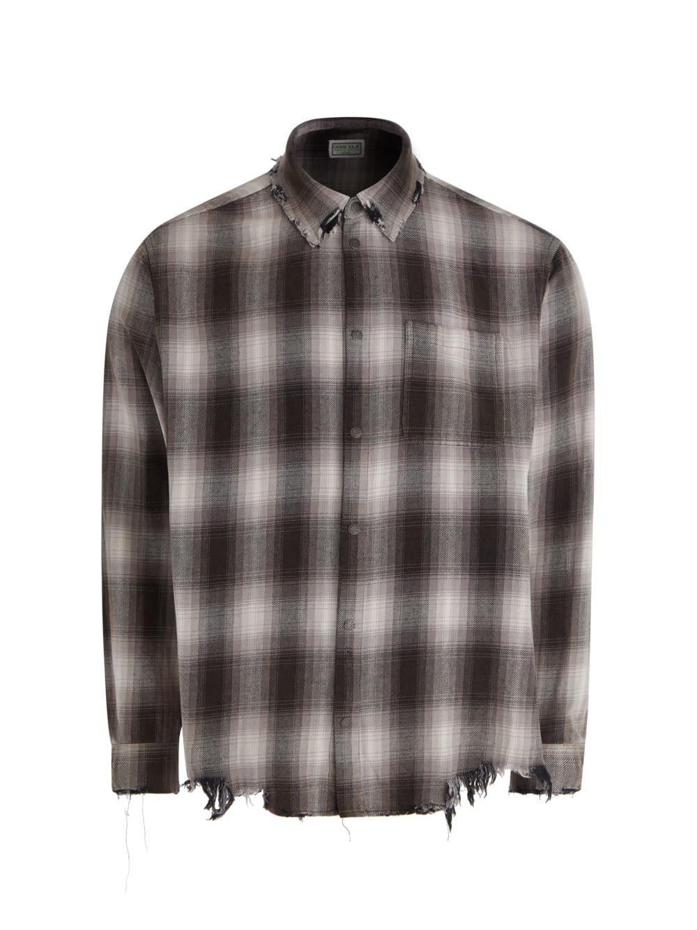 distressed flannel shirt