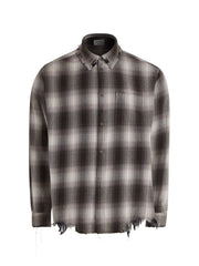 distressed flannel shirt