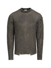 distressed knit sweater