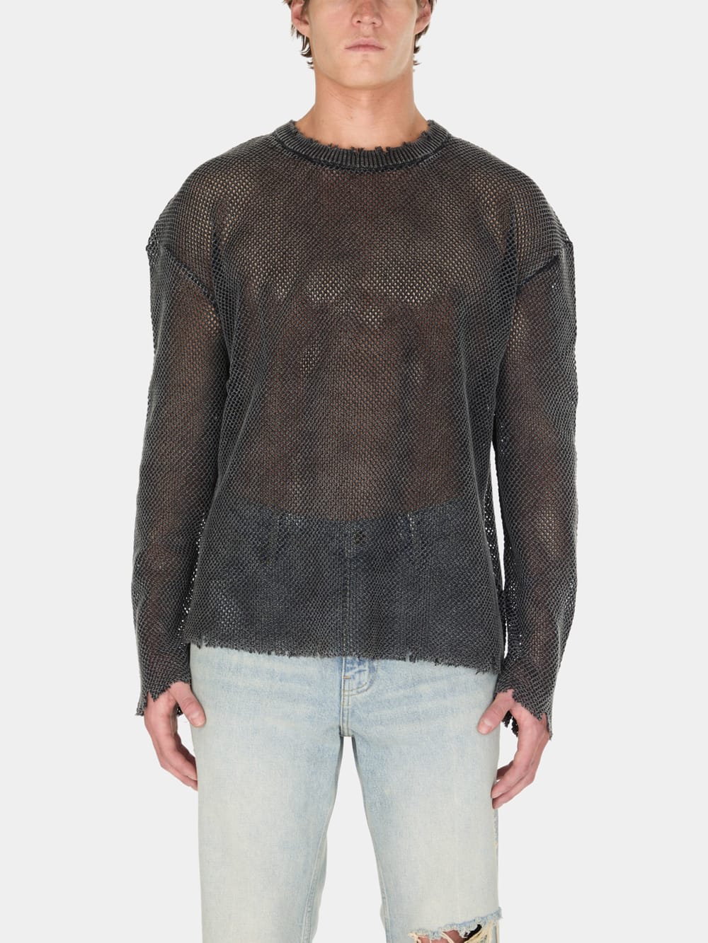 distressed knit sweater