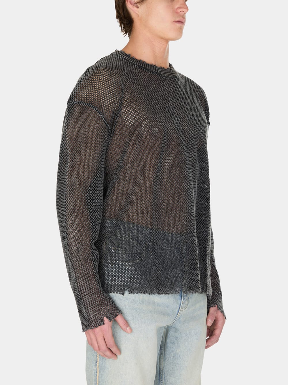 distressed knit sweater