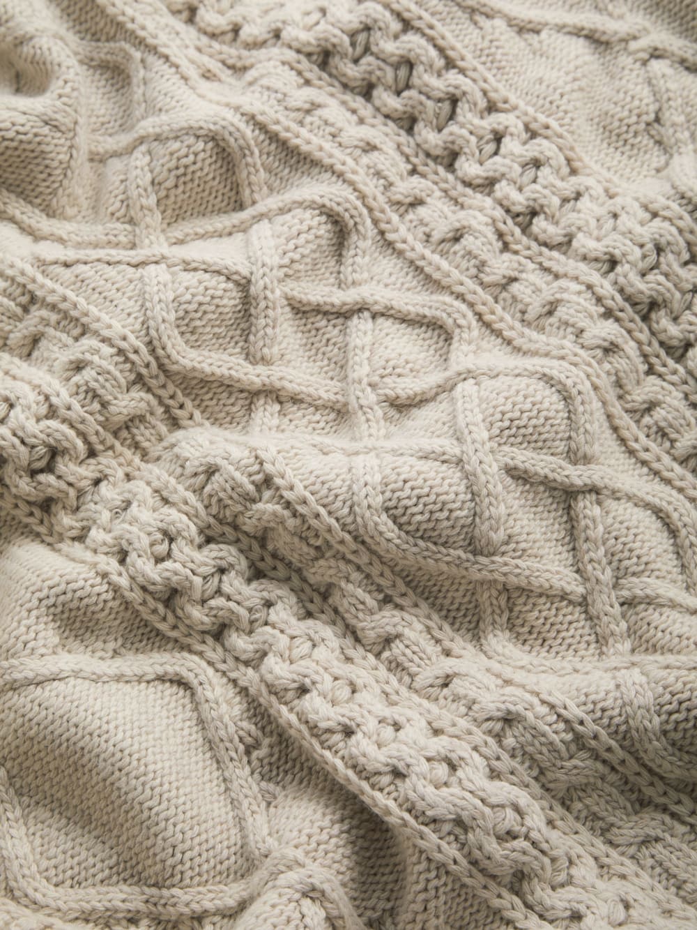 cable knit crewneck sweater