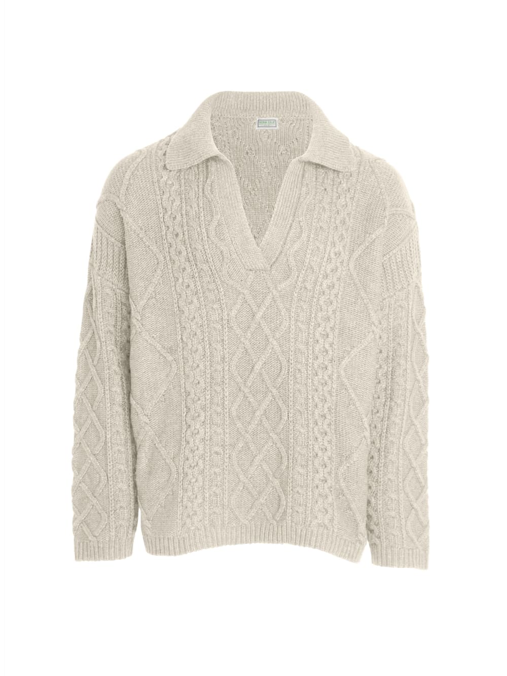 cable knit crewneck sweater