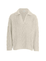 cable knit crewneck sweater