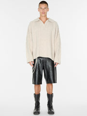 cable knit crewneck sweater