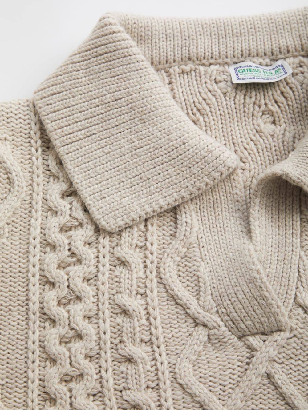 cable knit crewneck sweater