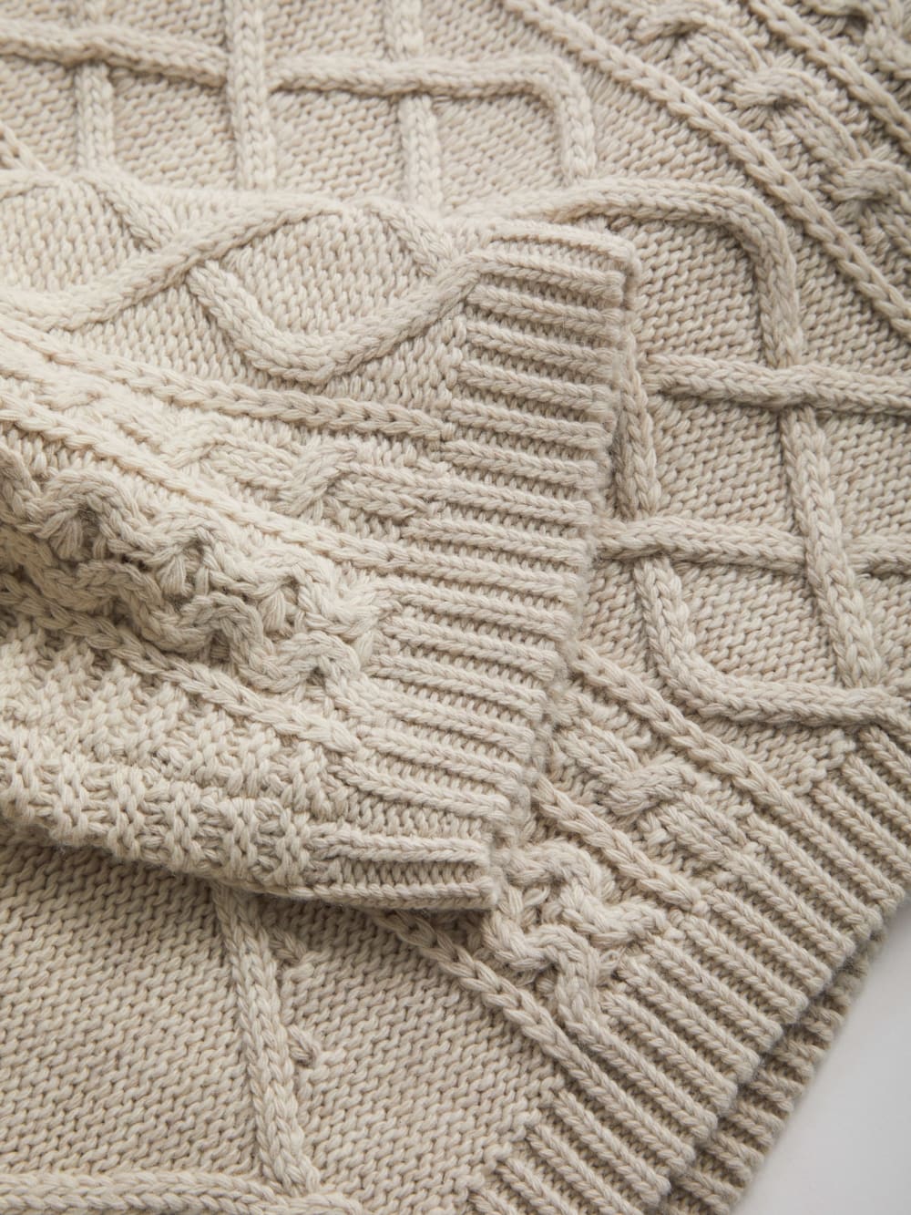 cable knit crewneck sweater
