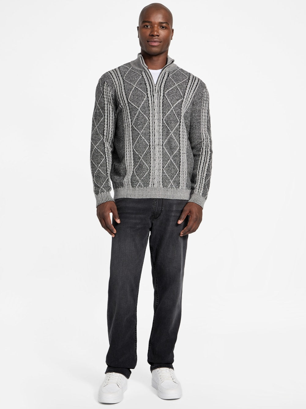 Eco Noel Zip Cable-Knit Sweater