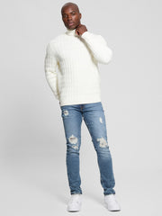 Eco Ezra Turtleneck Cable-Knit Sweater