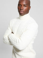 Eco Ezra Turtleneck Cable-Knit Sweater