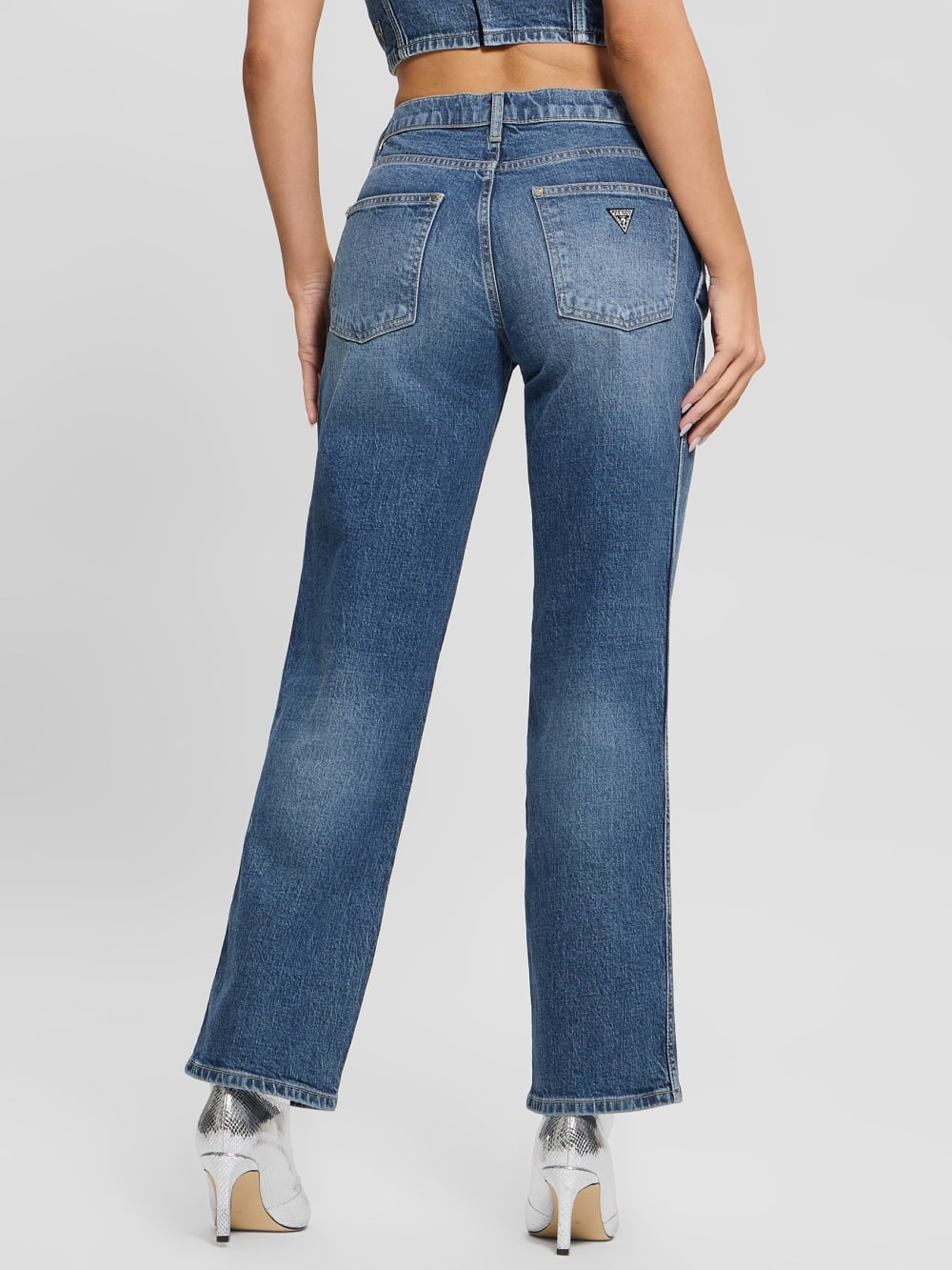 Daisy Rhinestone Pocket Jeans