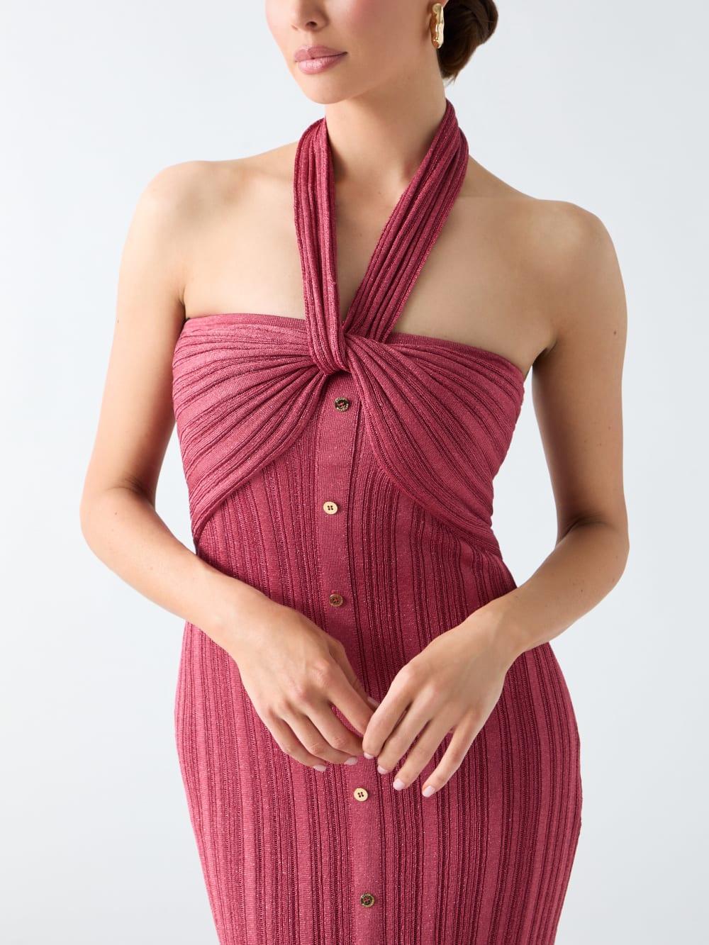 Gia Halter Lurex Dress