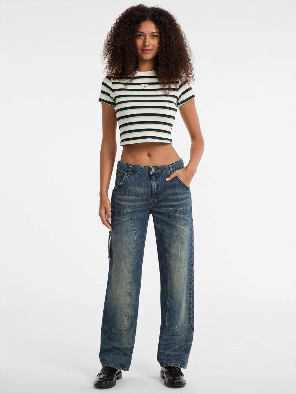 Eco GUESS Originals Core Striped Baby Tee