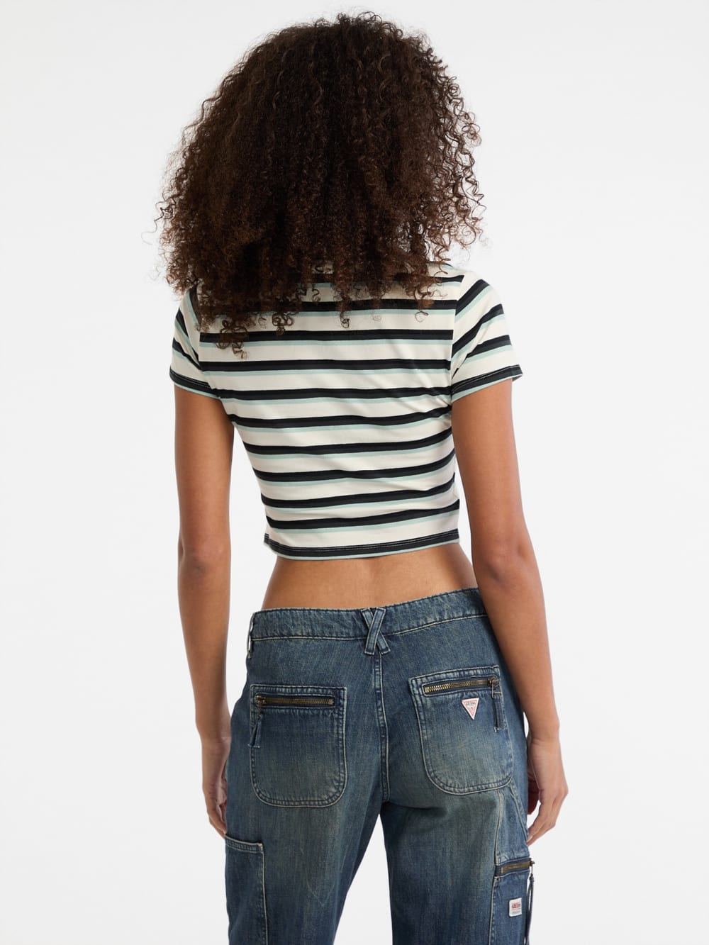 Eco GUESS Originals Core Striped Baby Tee
