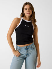 Embroidered logo tank top