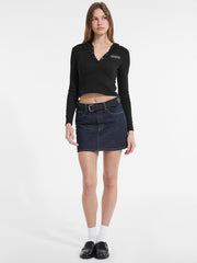 Hooded Embroidered Logo Slim Top