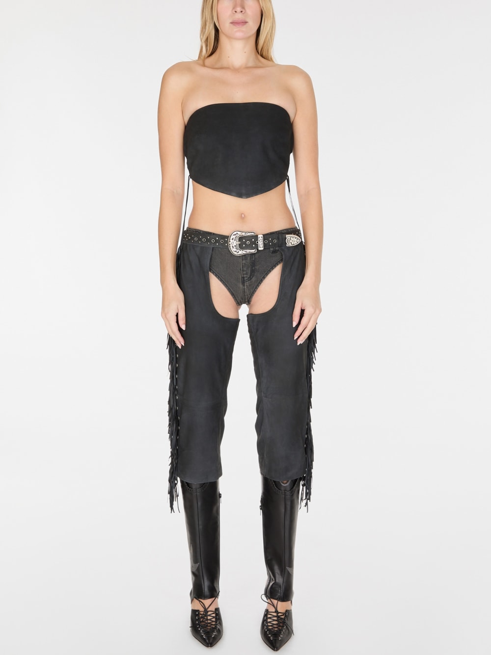 washed suede bandeau