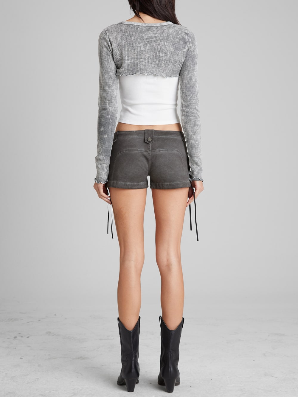 Aged Waffle Crop Top