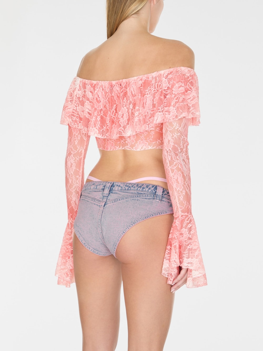off-the-shoulder lace top