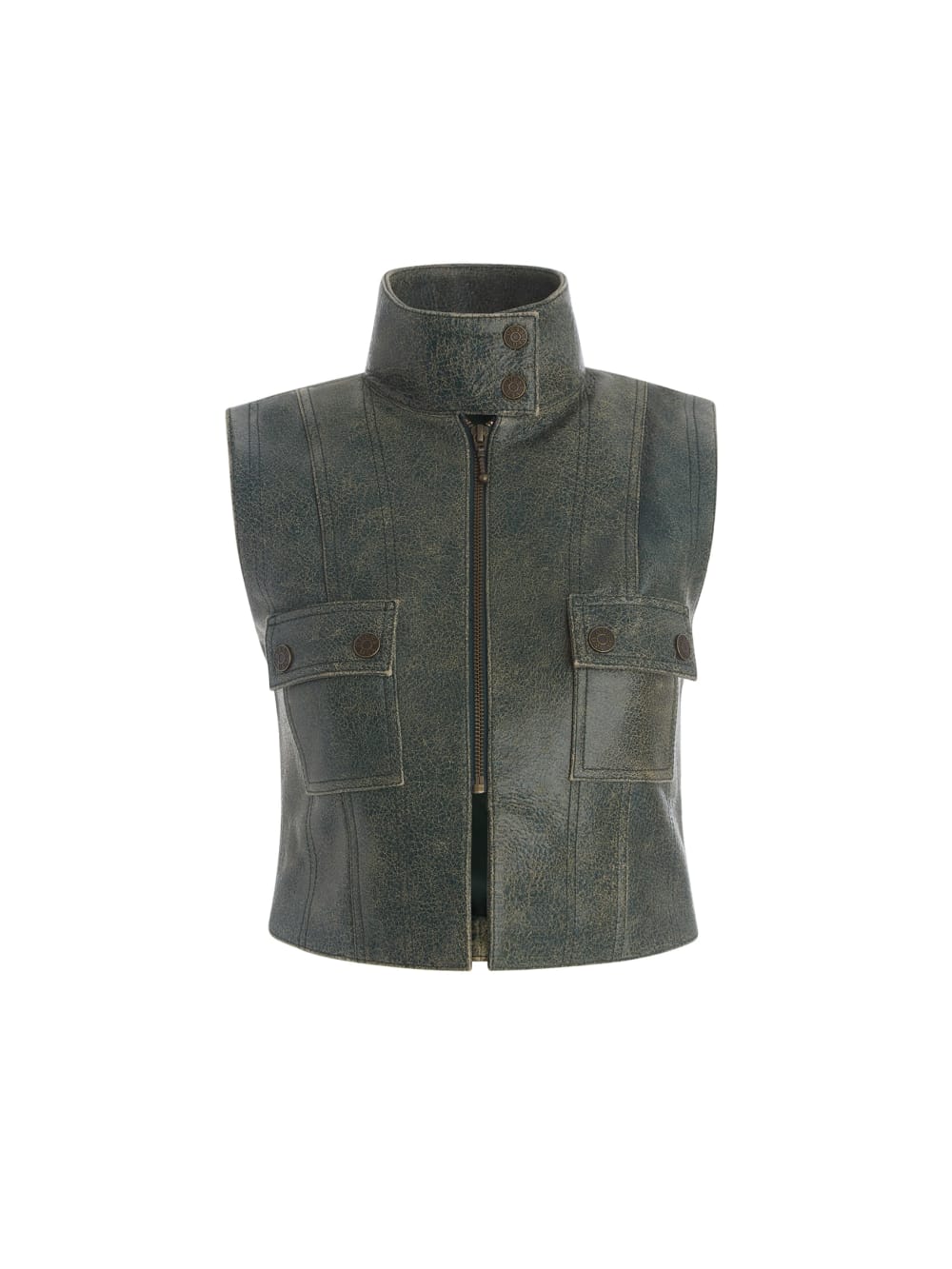 crackled leather top