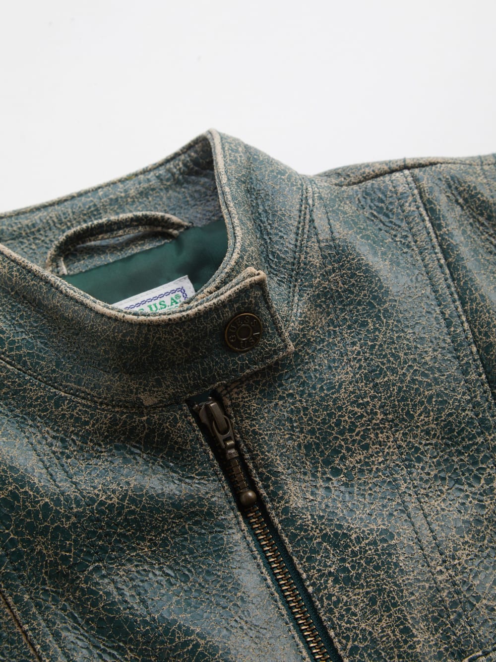 crackled leather top
