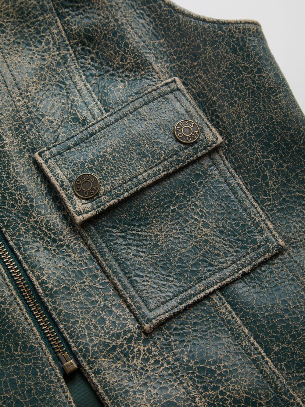 crackled leather top