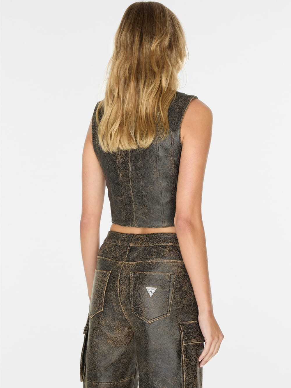 crackled leather top