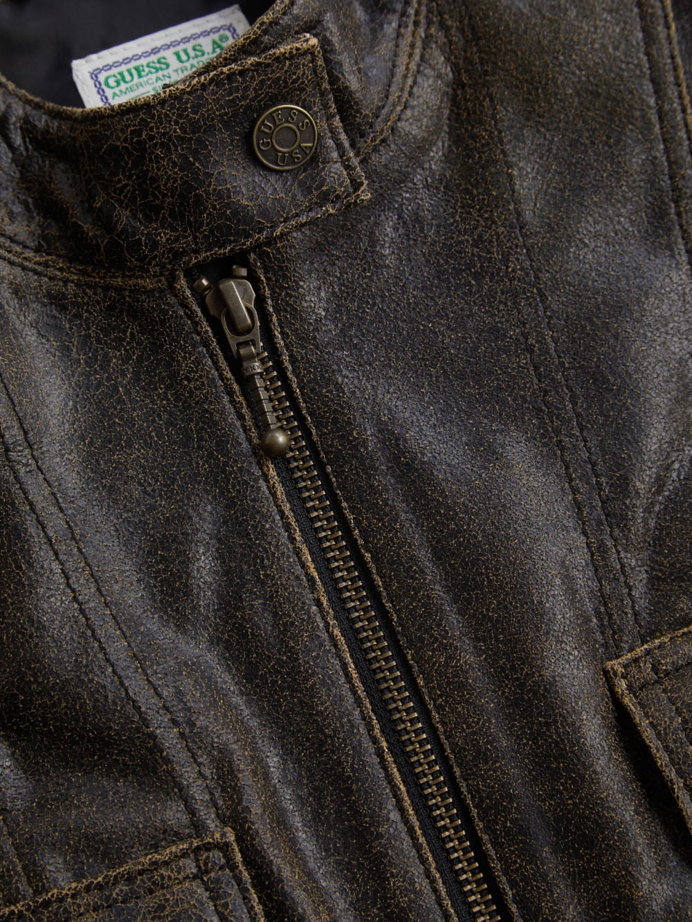 crackled leather top