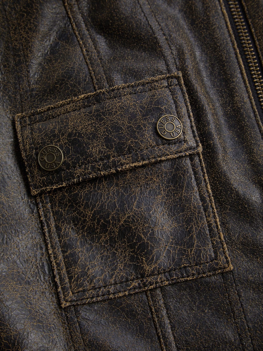 crackled leather top