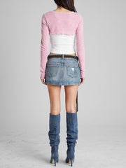 Aged Waffle Crop Top