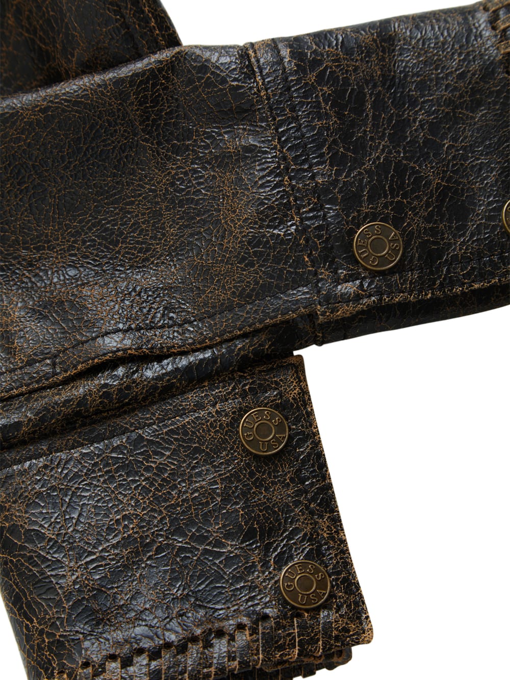 crackle leather crop top