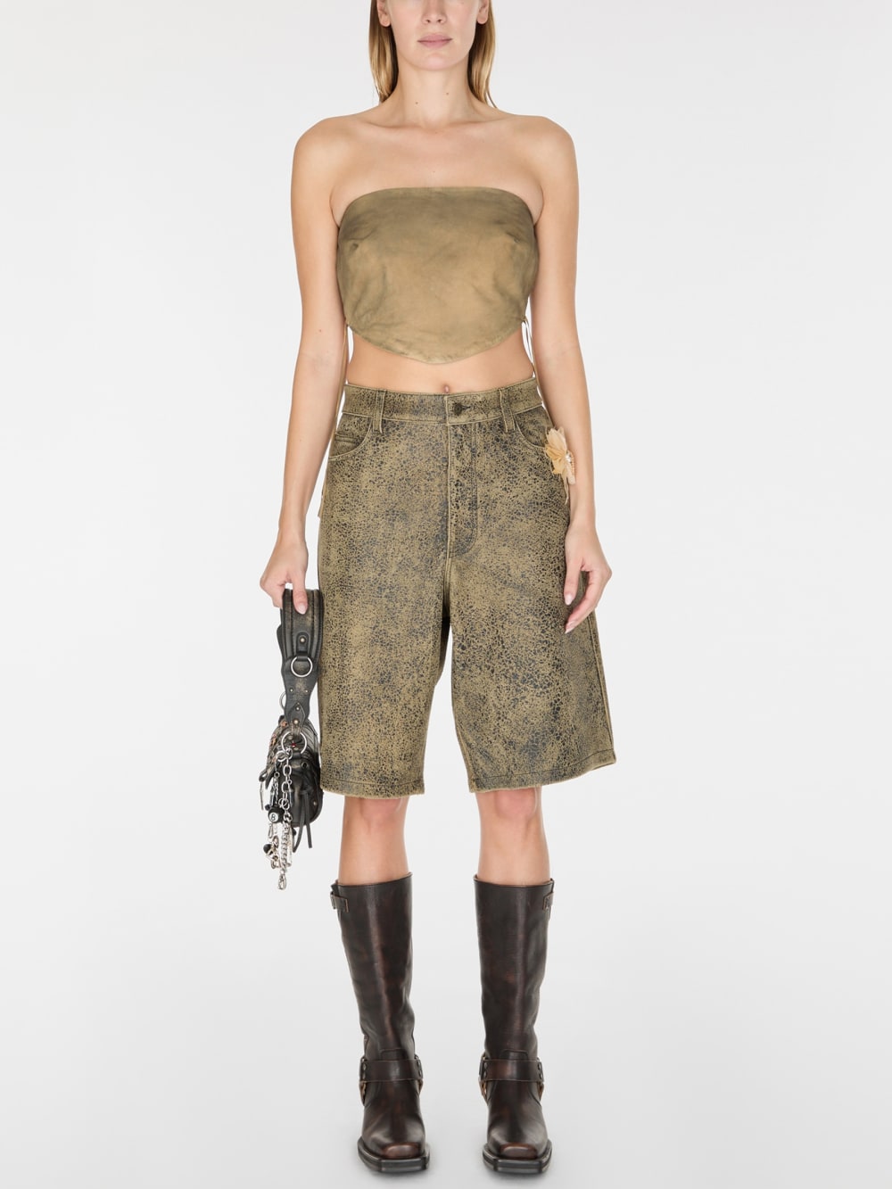 washed suede bandeau
