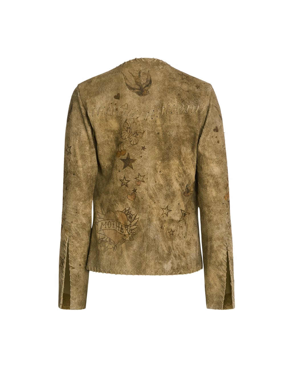 printed suede top