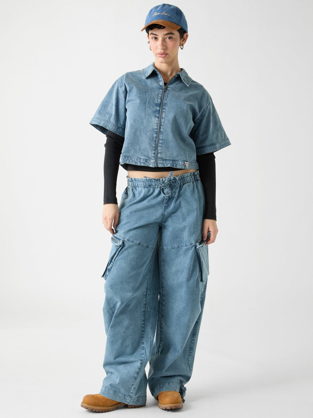 GUESS Originals Zipped Denim Shirt