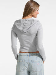 Hooded Embroidered Logo Slim Top