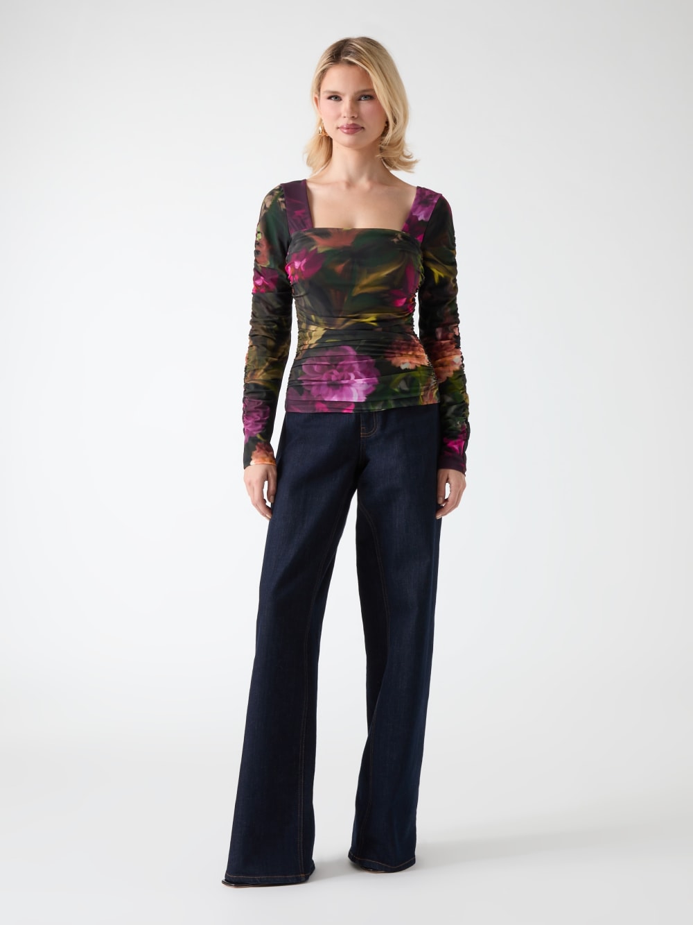 Sandy Printed Gathered Top
