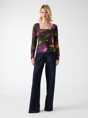 Sandy Printed Gathered Top