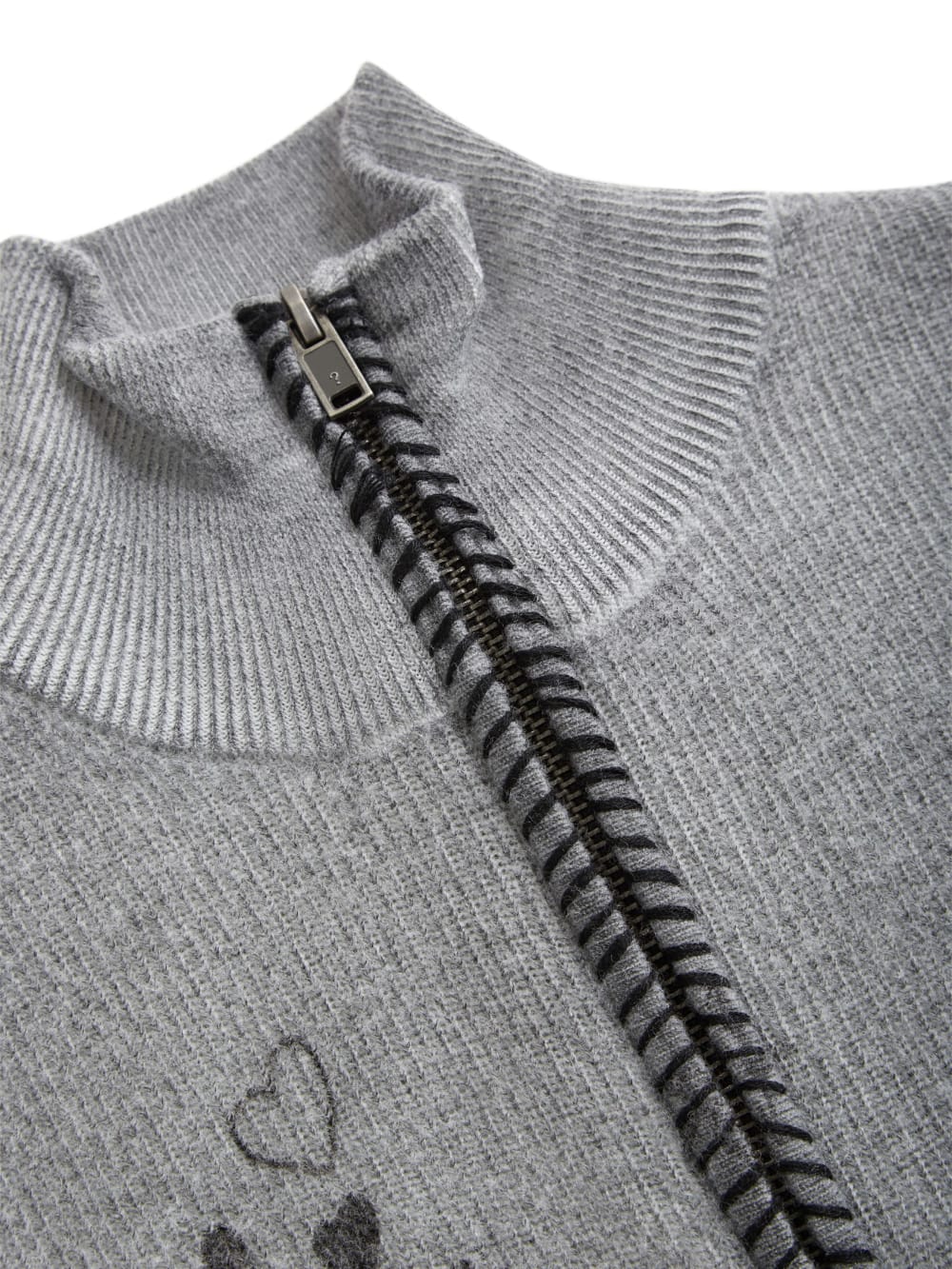 printed stitched sweater