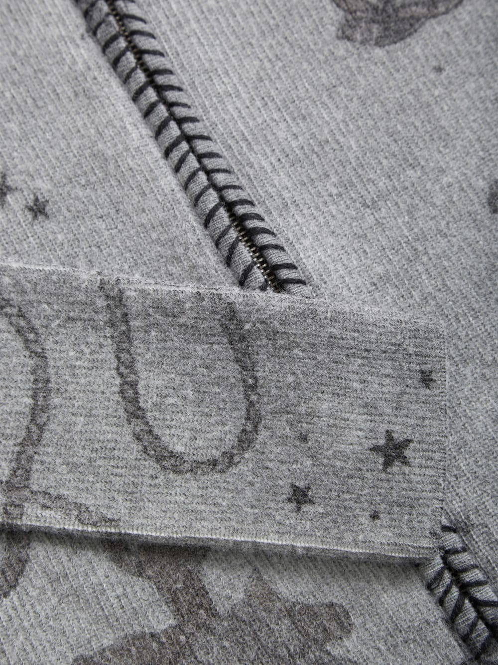 printed stitched sweater