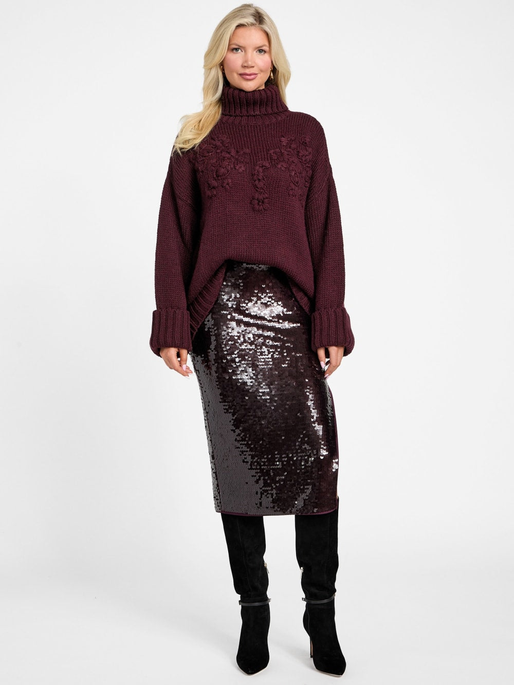 Ahlam Turtleneck Embroidered Sweater