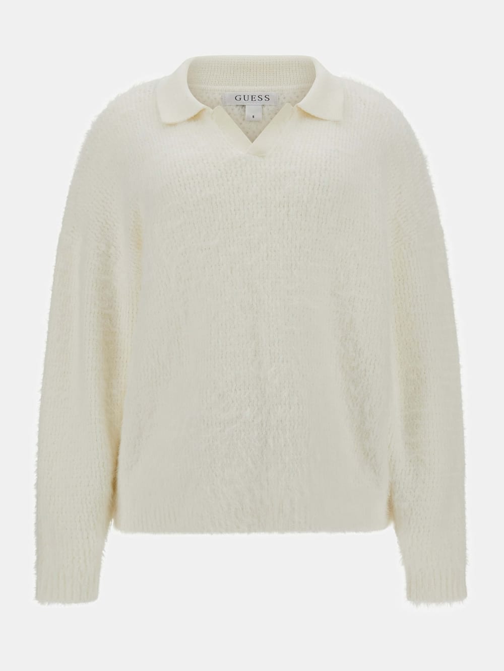 Seema Fuzzy-Knit Polo Sweater