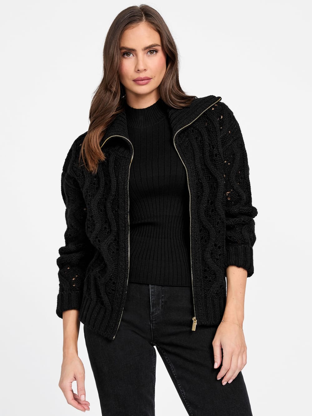 Adenora Zipped Cardigan Sweater