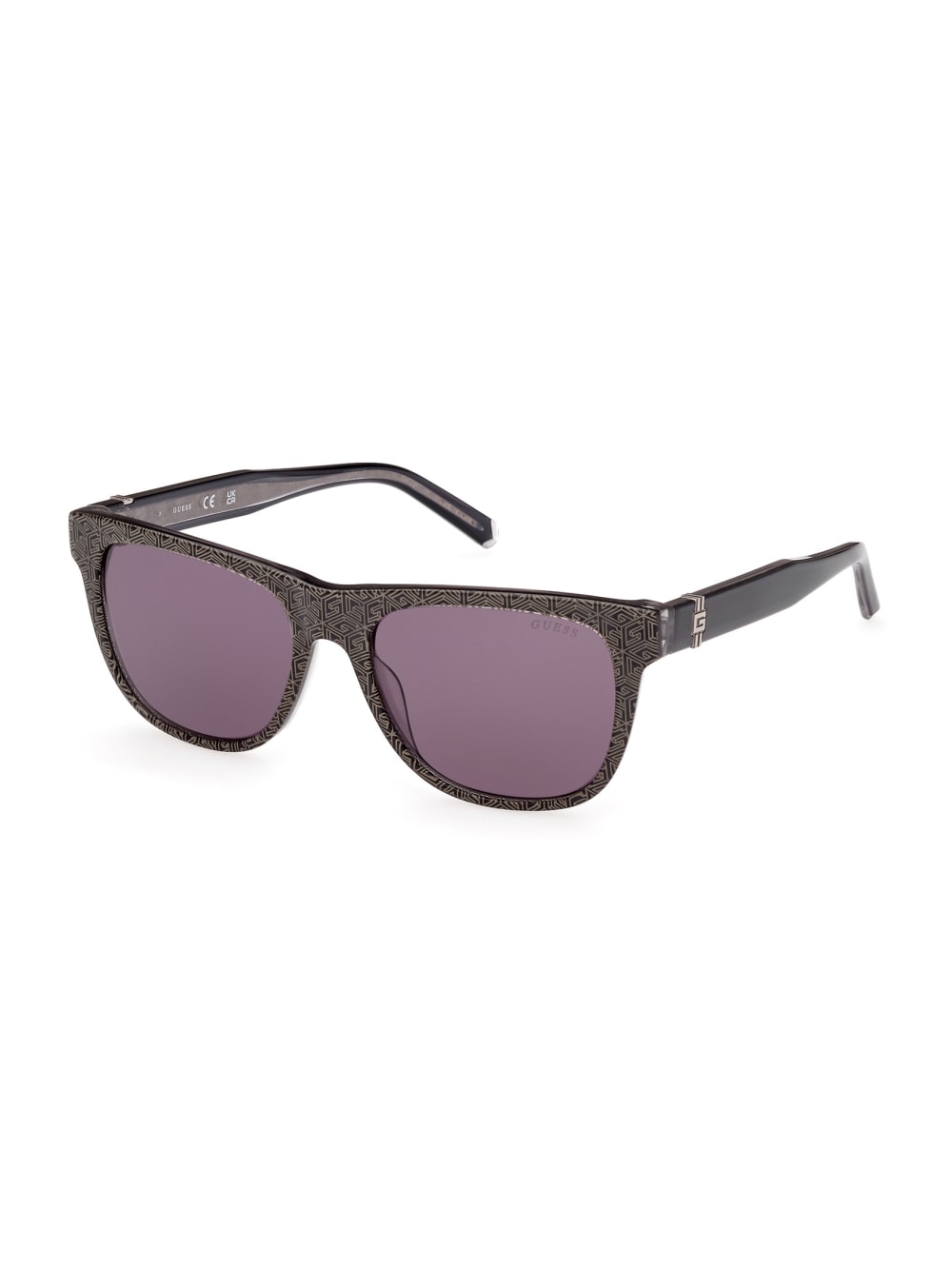 Square Logo Print Plastic Sunglasses