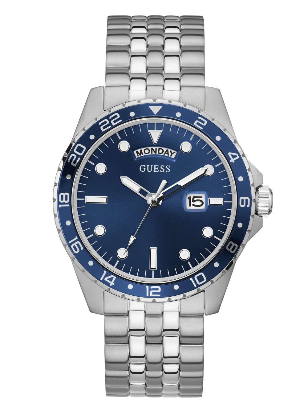 Silver Tone and Blue Sport Watch