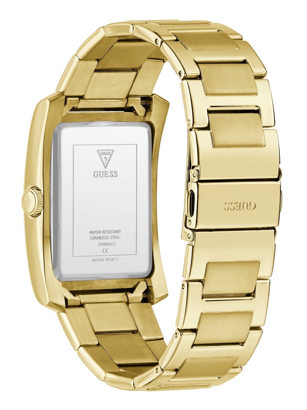Gold-Tone and Black Square Analog Watch