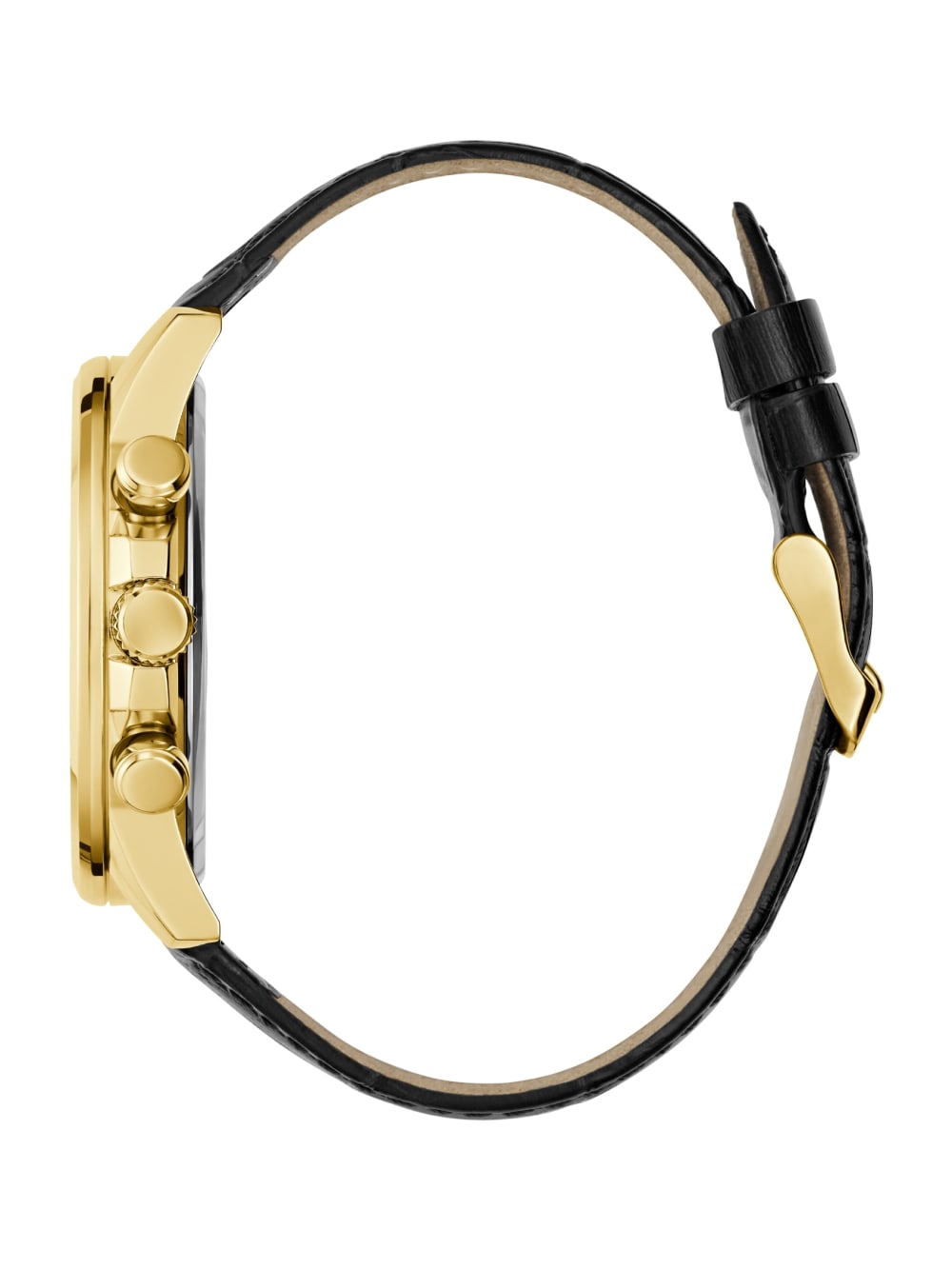 Gold-Tone Leather Multifunction Watch