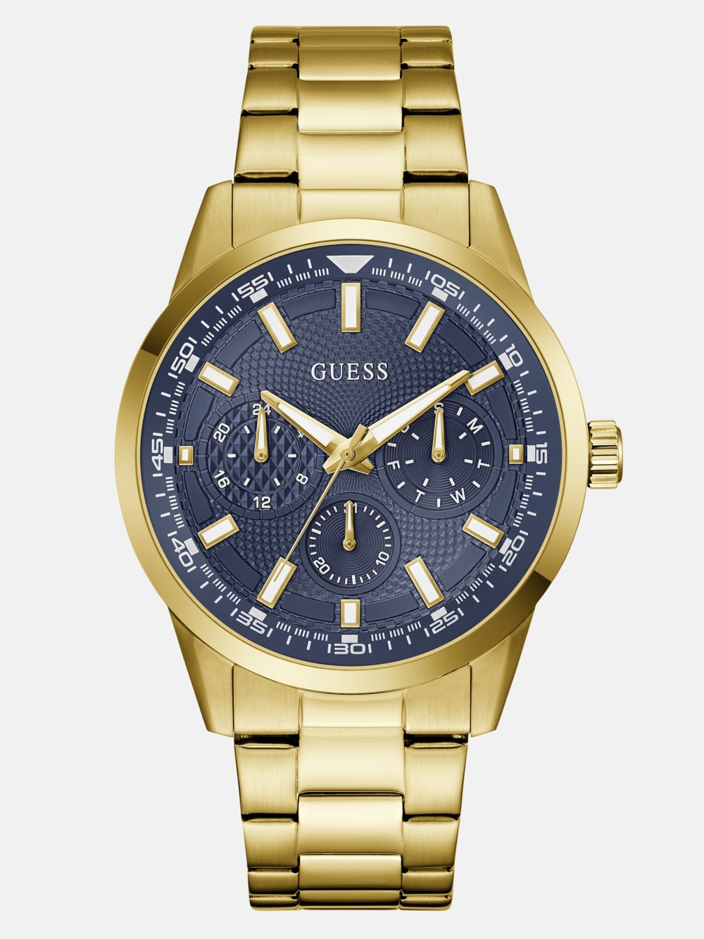 Gold-Tone and Blue Multifunction Watch