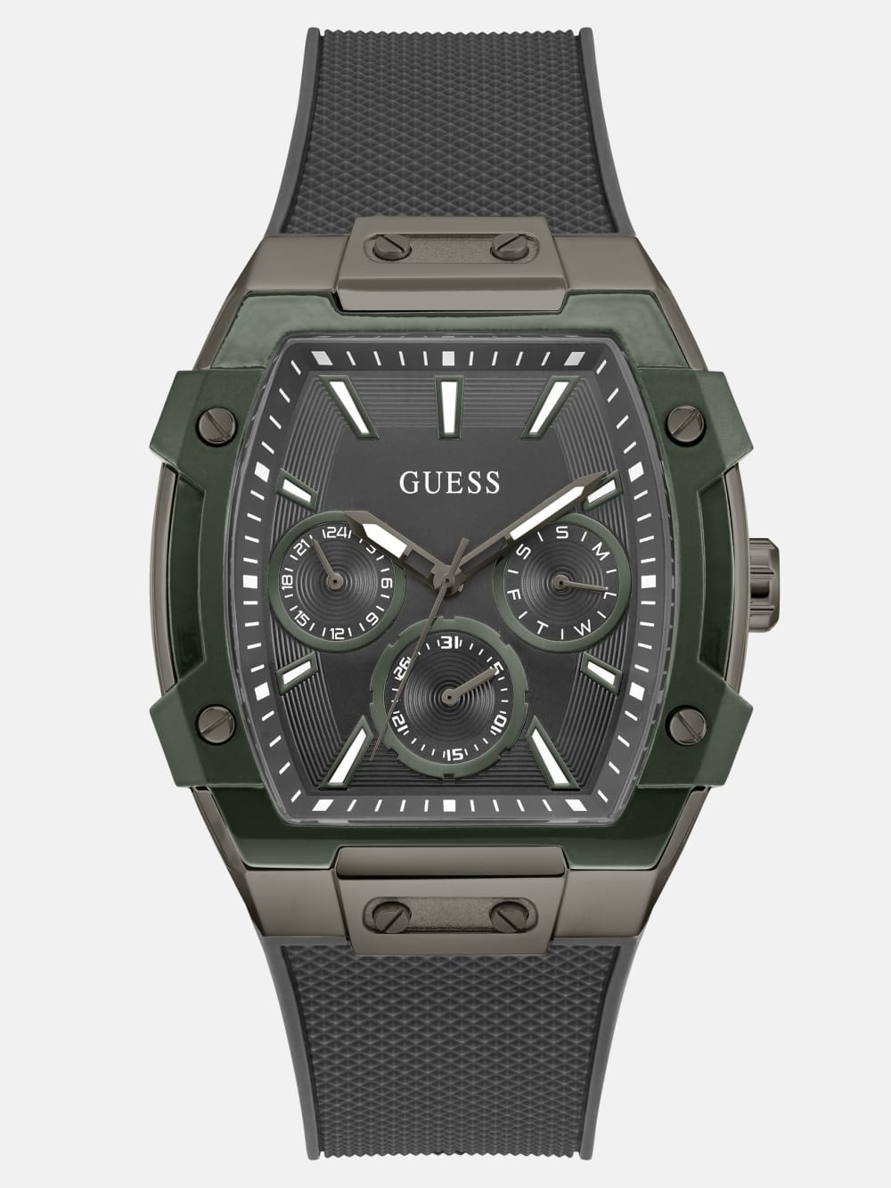 Green and Grey Silicone Multifunction Watch