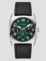 Silver-Tone and Green Multifunction Watch